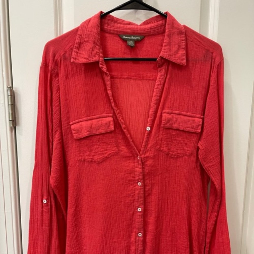 Tommy Bahama Women's Top, Shirred Long Sleeve
